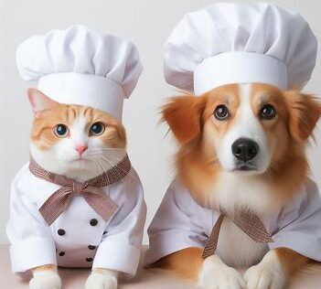 cat and dog chef